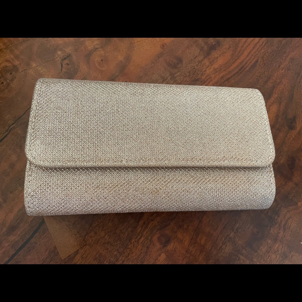 Gold evening clutch